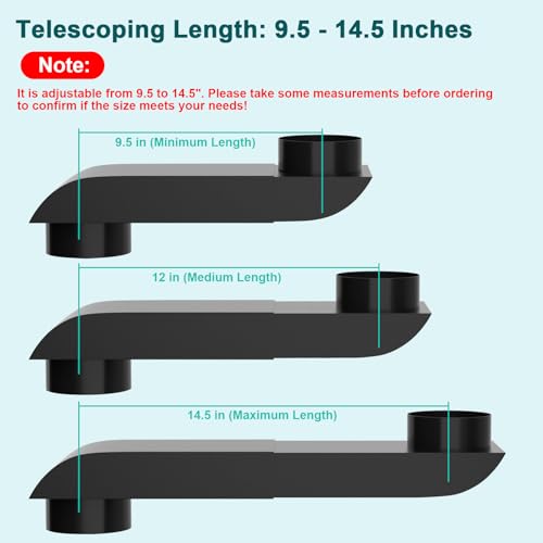 Periscope Dryer Vent, 9.5-14.5" Adjustable Dryer Vent Upgraded 304 Stainless Steel Telescoping Dryer Vent Connector Kit for 4 in Outlet Tight Space Slim Flat Exhaust Duct Pipe Hose Replacement Vents by Popbee - Image 2