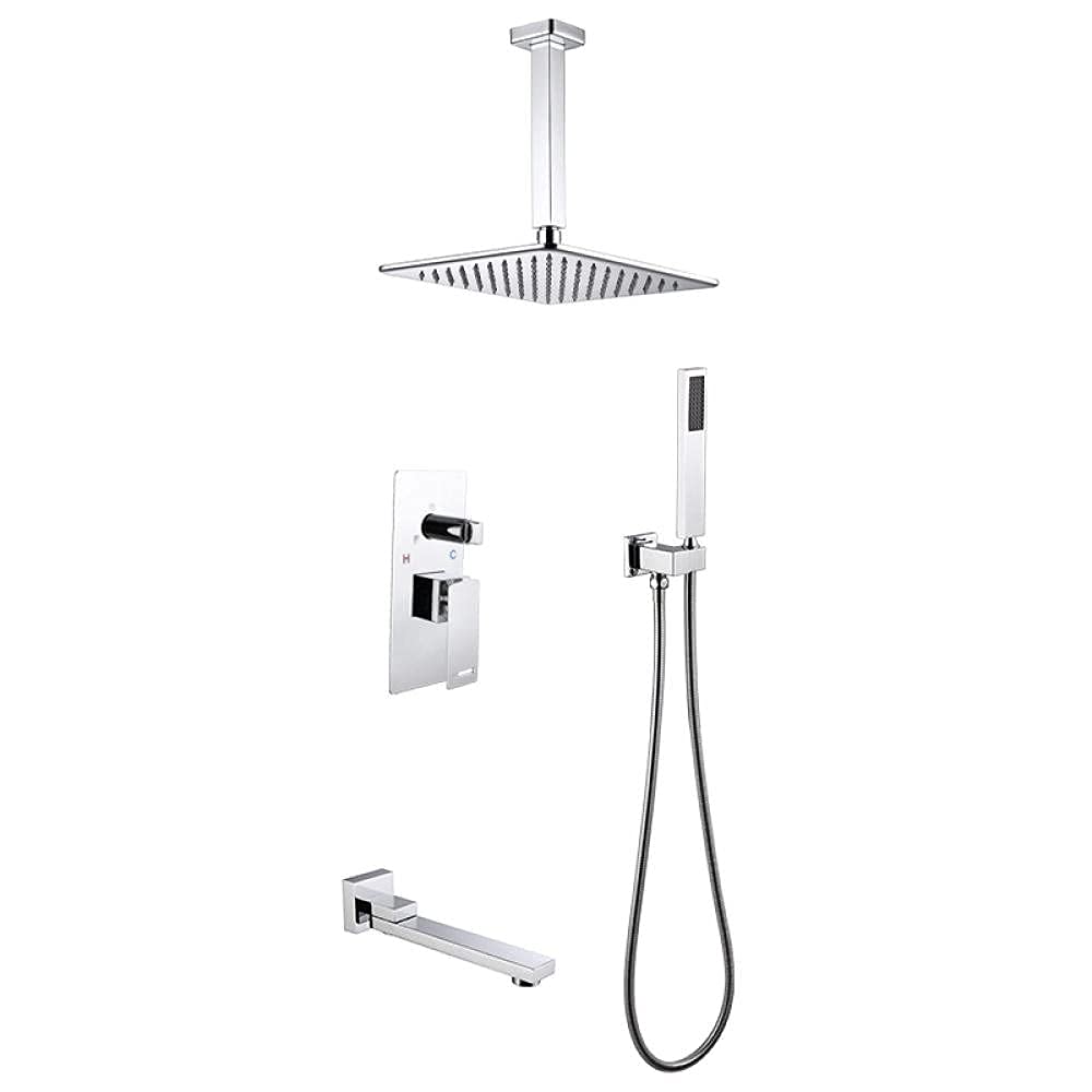 Mélangeur de 10 po et système de douche à 3 fonctions au design contemporain