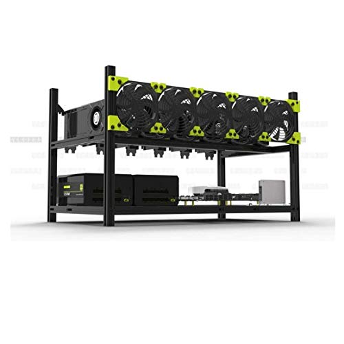 RXFSP Mining Rig Frame, 6 GPU Stackable Open Air Mining Case Computer Frame Rig Ethereum Veddha