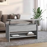 RMIHSJG Mesa de Centro Madera contrachapada Gris Sonoma Mesa de Centro Elevable con Almacenamiento y Mecanismo Ajustable 80x50x40 cm