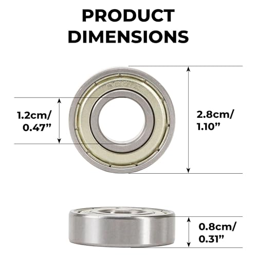 Image of 2Pcs Z1009 Deep Groove Ball Bearing 12 * 28 * 8 Bearing 6001Z Pre-Lubricated