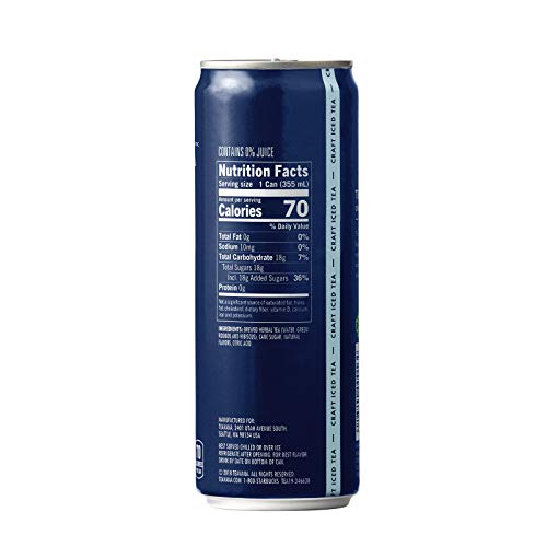 Teavana Craft Pineapple Berry Blue Iced Natural Herbal Tea with Blueberry, Hibiscus Flavor 12 Fl. Oz. Cans (Pack of 12) - Thumbnail 6