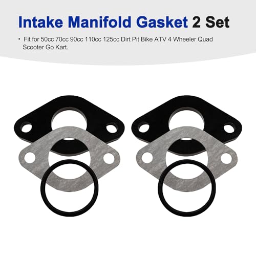 Image of 19mm 20mm Carburetor Intake Manifold Gasket Spacer Seal for 50cc 70cc 90cc 110cc 125cc Engine XR CRF 50 70 for SDG SSR SunL TaoTao ATV 4 Wheeler Quad Pit Bike Dirt Bike Scooter Go Kart 2 Sets