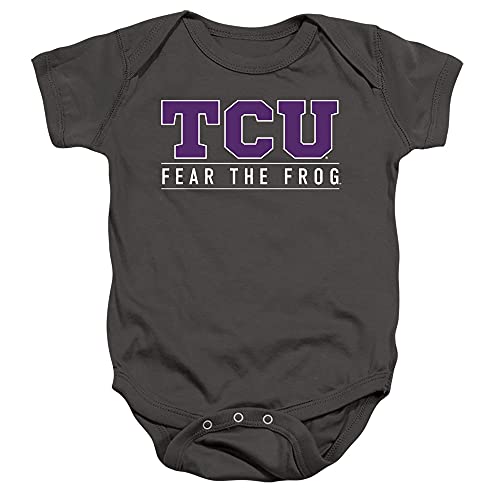 Texas Christian University TCU Official Between The Lines Unisex Infant Snap Suit for Baby,Charcoal, 6 Months