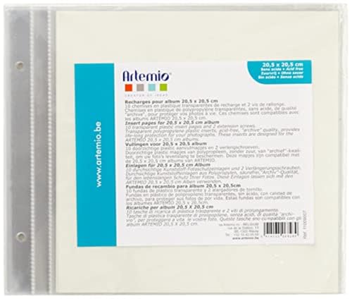Artemio 11009007 10 Plastic Sleeves for Scrapbooking Album 20.5cmx 20.5Cm