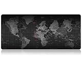 TTCI-RR Tapis de Souris Extra Large Tapis De Souris Carte du Monde Computer Gaming Tapis De Souris Anti-dérapant en Caoutchouc Naturel avec Verrouillage Bord Gamer Big Tapis De Souris PC