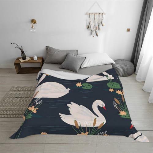 Couverture en flanelle de qualité supérieure imprimé cygnes chic - 6
