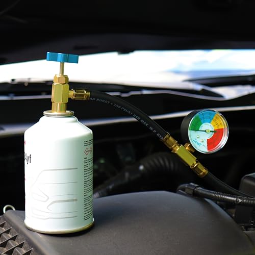 ZeroR® R1234YF Refrigerant Recharge Kit | 24\" HD Can Tap Gauge | 8oz R1234YF (3 Cans) - Thumbnail 4