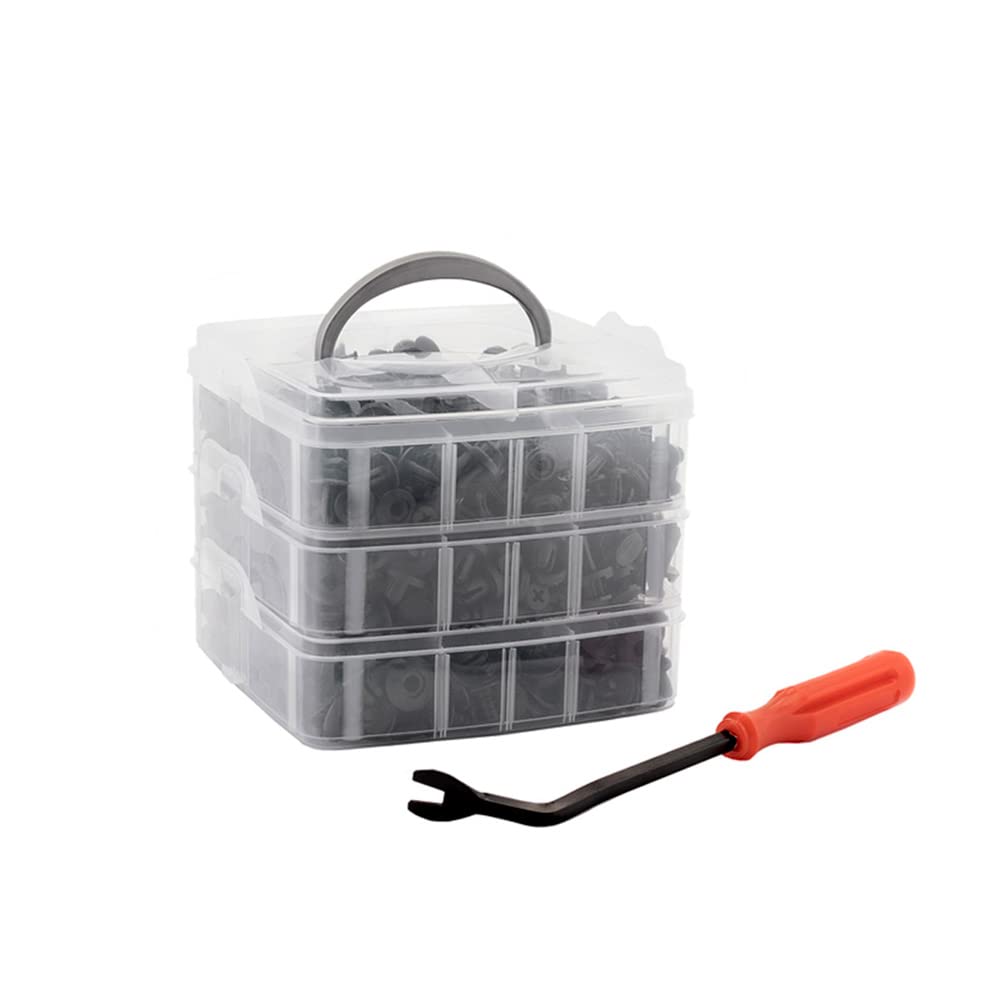 AUTO-STYLE AutoStyle Assortment Box with Automotive Clips - 630 pieces assorted + Ply tool, Black