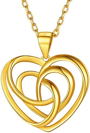 Silvora Sterling Silver Celtic Knot Pendant Necklace for Women, Dainty Irish Jewelry