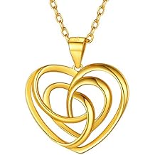 Silvora 925 Sterling Silver Celtic Knot Heart Pendant Necklace for Women with Delicate Gift Packaging