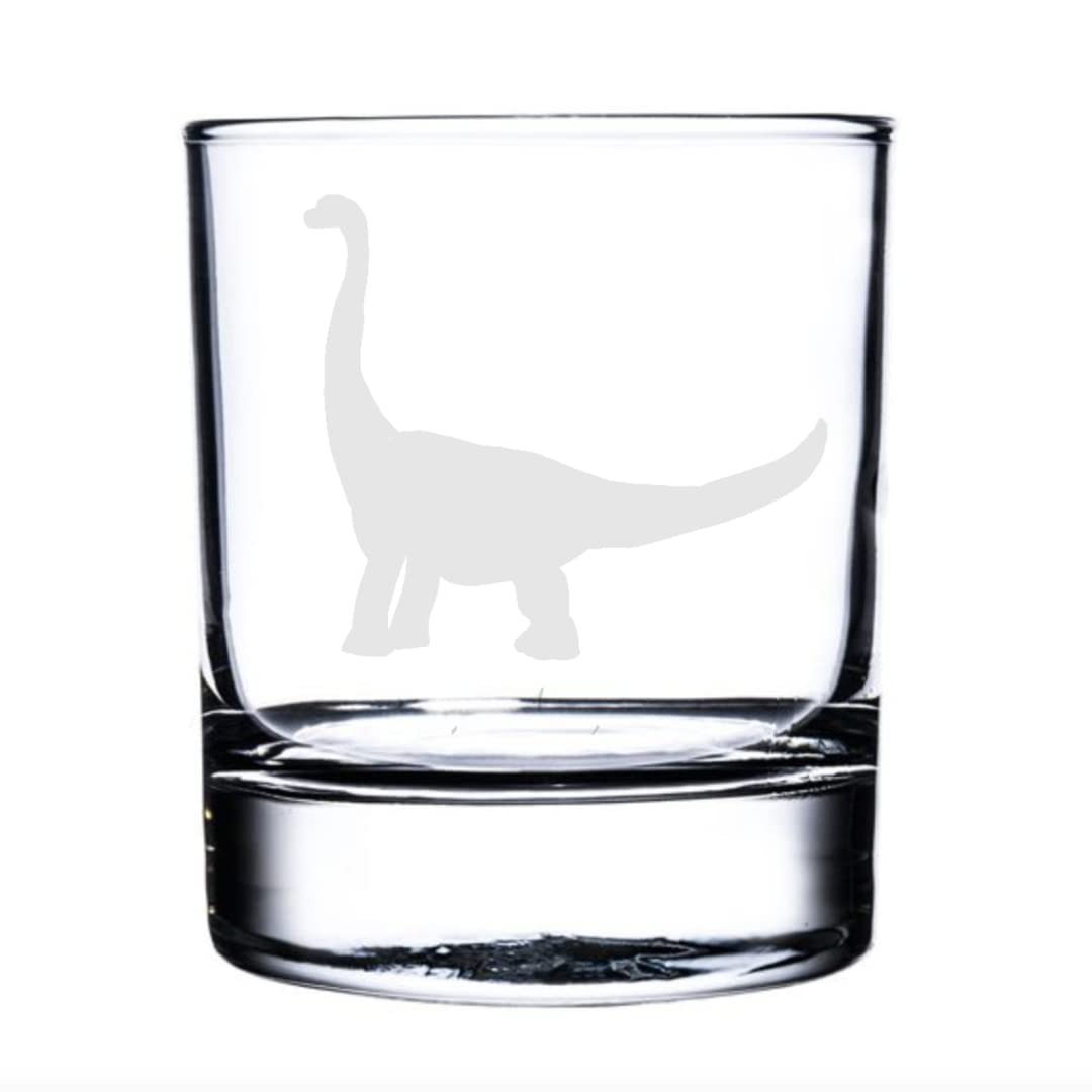 Brontosaurus Engraved Whisky Glass Dinosaur Gift