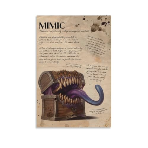 JHXNJDPOST Mimic Poster Classic Fantasy Movie Depicting Magical Worlds And