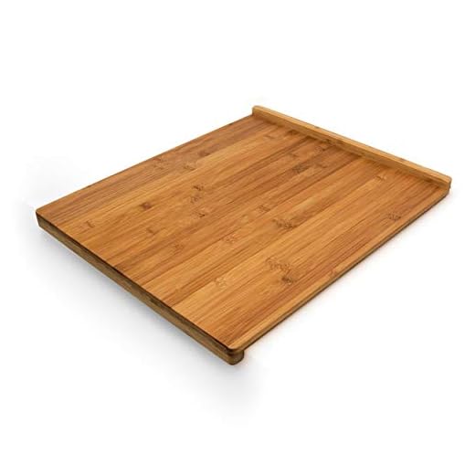 Relaxdays Tranchierbrett aus Bambus, HxBxT: ca. 2,5 x 38 x 45 cm, doppelter Anschlagkante, beidseitig verwendbar, Natur, Hellbraun
