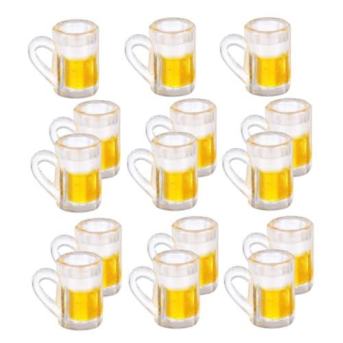 Gatuida 24pièces Mini-gobelets à Bière Résine Pour Maison De Poupée Ensemble Pour Décorations Miniatures Et Jouets
