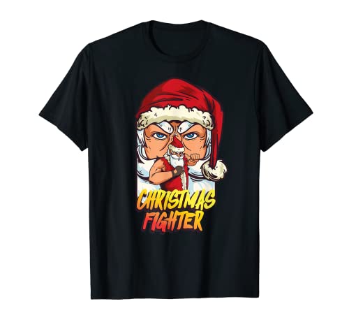 Street Gaming Style Noël Fighter Fitness Père Noël Rétro T-Shirt