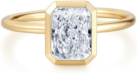 2CT / 3CT / 5CT Radiant Cut Moissanite Engagement Rings for Women...