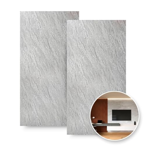 Catálogo para Comprar On-line Deco Pvc , listamos los 10 mejores. 46 Lamina de marmol para pared, 1.22x2.44, 2.98 m2 impermeable, placas de marmol par muro (2, Pacific Gray)