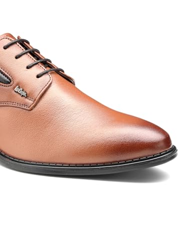Image of Lee Cooper LC1473E2R Men's Leather Derby Formal Shoes | Lightweight, Comfortable & Stylish Lace-Ups for Office, Business