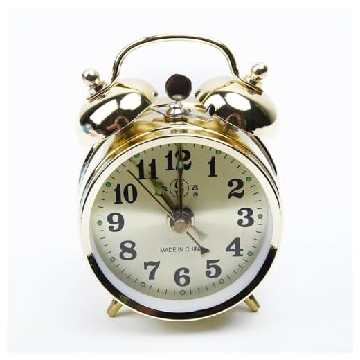 Mechanical Alarm Clock, 7CM Vintage Wind Up Metal Alarm Clock, Manual Spring Twin Bell Loud for Heavy Sleepers, Retro Horseshoe