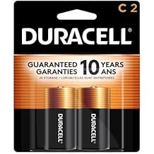 Duracell Coppertop C Batteries, 2 Count Pack of 1, C Battery with Long-lasting Power, All-Purpose Alkaline Batteries for Household and Office Devices