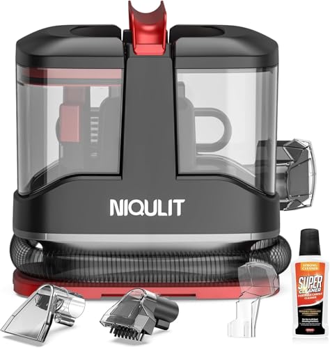 Carpet Cleaner Machine for Rugs, Car Seats, Pet Stains, Sofa，with 2 Brush Heads by NIQULIT - Used condition - US$117.05