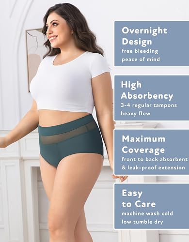 Image of Goat Union Overnight Period Underwear for Women Heavy Flow, Leakproof Menstrual Panties Full Coverage