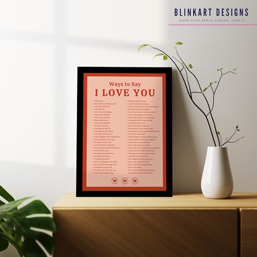 Image of BLINKART Ways To Say I Love You Wall Art Painting Print Design | Aesthetic Wall Decor Photo Artwork Frame Decoration Hanging Home Bedroom Living Room Office Wall Decor | T0028 | 13x10 Inches