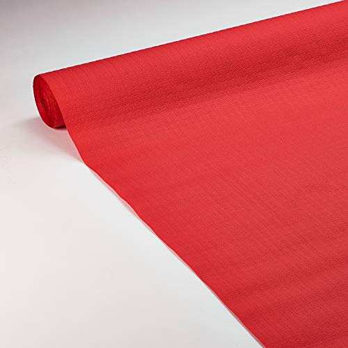 LE NAPPAGE ARTS DE LA TABLE - Nappe de Table en Papier Gaufré Rouge - Recyclable et Biodégradable - Nappe Papier Rouge en Rouleau de 1,18 x 20 Mètres 71303