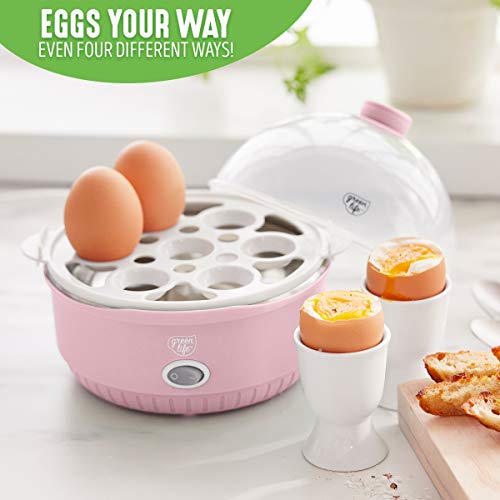 Greenlife Rapid Egg Cooker, 7 Egg Capacity For Hard Boiled, Poached, Scrambled And Omelet Tray, Easy One Switch, Dishwasher Safe Parts, Bpa-Free, Pink #TOP1