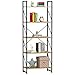 YITAHOME Libreria a 5 livelli, scaffale da pavimento, scaffale in legno e scaffale per libri con struttura in metallo, scaffalature per soggiorno, casa e ufficio - libreria color legno