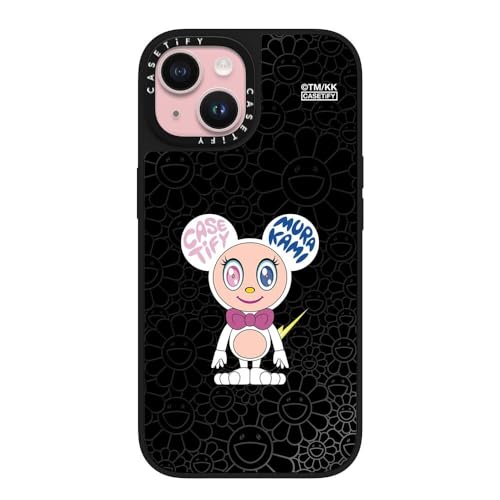 CASETiFY �~���[ iPhone 15 �P�[�X [Takashi Murakami Co-lab/����(�X�}�z�J�o�[) / MagSafe�Ή�/�w��h�~] - DOB-KUN (WHITE) - Black - Black On Black
