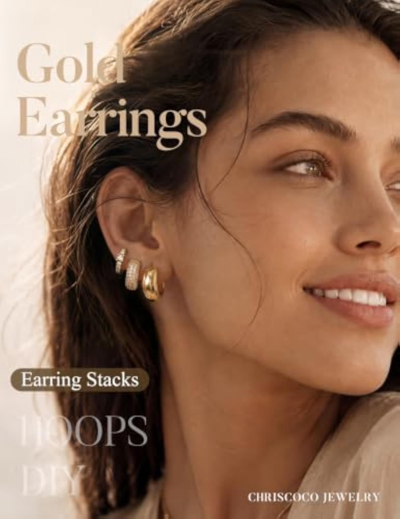 3 Pairs Women's Gold & Silver Hoop Earrings Set, Hypoallergenic