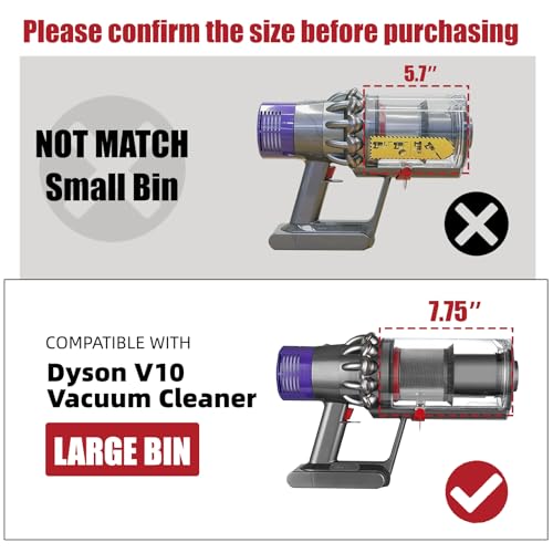 Image of Dust Bin Replacement for Dyson V10 SV12 Vacuum Cleaner, Large Bin for Dyson No.969509-01