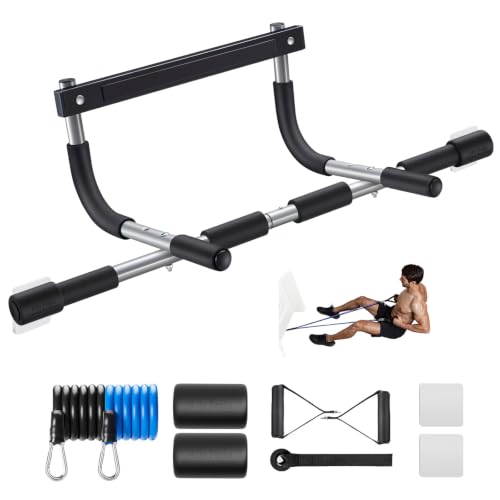 ALLY PEAKS Pull Up Bar Thickened Steel Pipe Super Heavy Duty Steel Frame Upper Workout Bar| Multi-Grip Strength for Doorway | Indoor Chin-Up Bar Fitness Trainer for Home Gym Max Limit 440 lbs