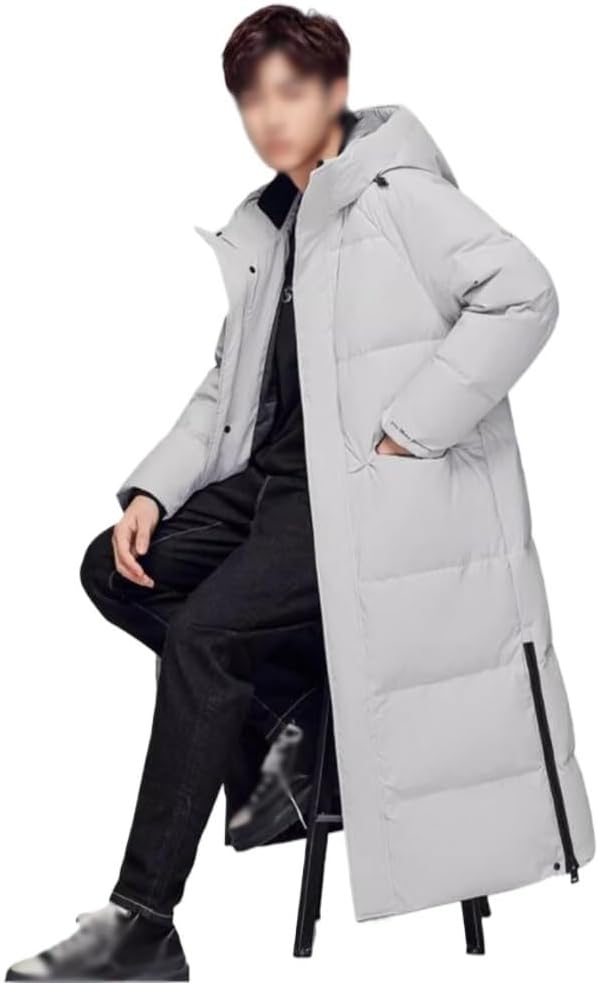 VIDI Longth And Thickened Youth Warm Coat Long Down Jacket For Men Over The Knee In Winter