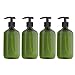 Kitchnexus 4pcs 300ml Distributeur Savon Salle de Bain Flacon Pompe Vide Distributeur de Savon Liquide Gel pour Les Mains , Vert Marron PP + Pet de Qualité Alimentaire