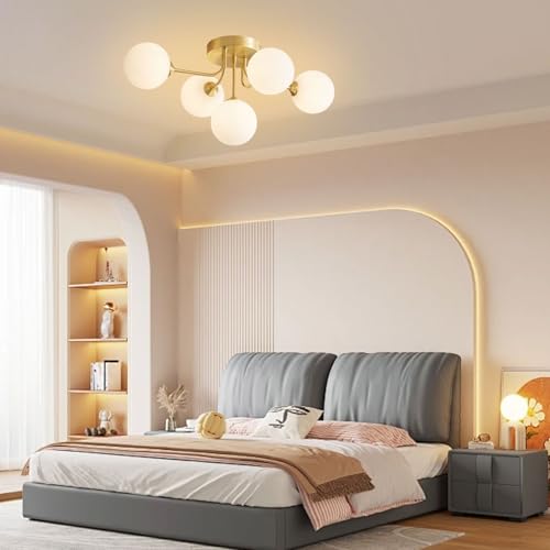 Plafonnier moderne globe en verre multi-lampes chic pour salon