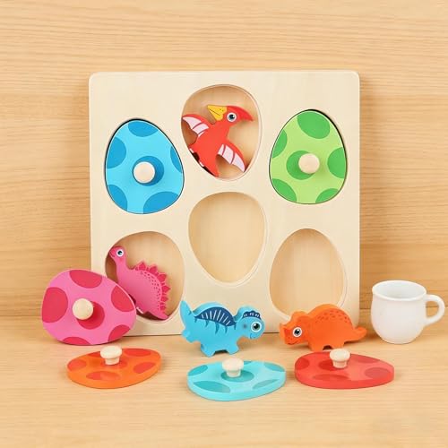 Puzzle de dinosaurios con bloques didácticos de combinación de colores para el desarrollo infantil 2