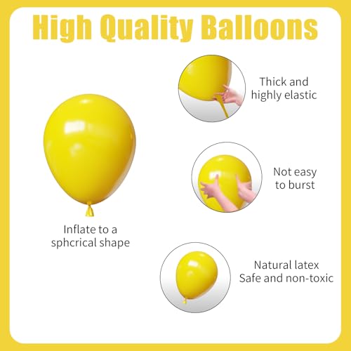 Image of Pastel Yellow Balloons Arch Kit,130pcs Yellow Balloons Garland,Different Sizes Light Yellow Balloons for Easter Baby Shower Sunflower Bee Wedding Birthday Party Decorations