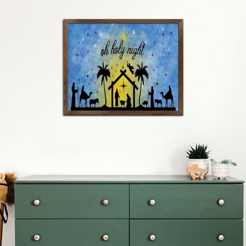 Panneau en bois Merry Christmas déco murale chrétienne