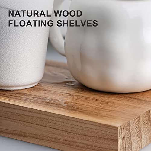 Jmaisiu Floating Shelves, Set Of 2 Wall Shelves With Invisible Brackets, 19.7Inch Natural Wooden Shelves For Wall Decor, Hanging Storage Shelves For Bedroom Kitchen Bathroom Living Room Decoration #TOP5