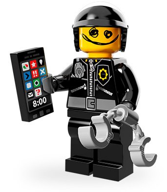 The Lego Movie- SCRIBBLE-FACE BAD COP LEGO FIGURE, Adjustable