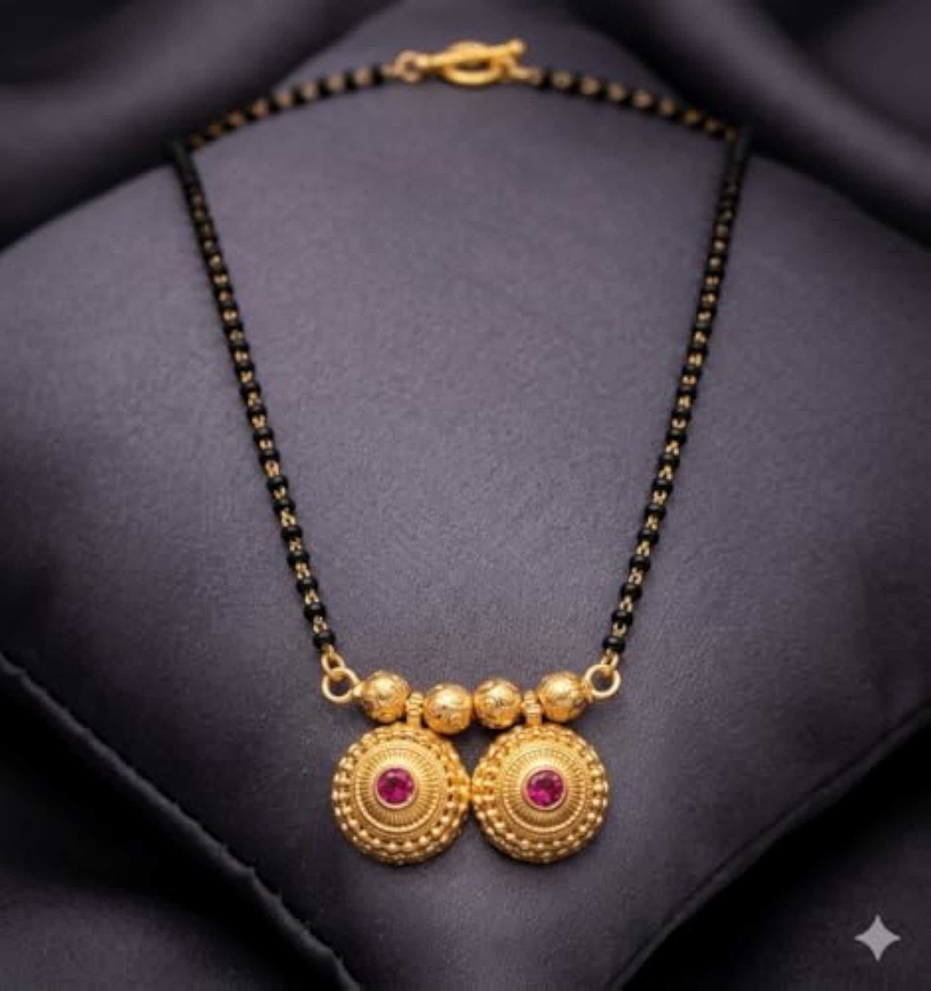 Women's Gold-Toned Dual Vati Pendant Mangalsutra
