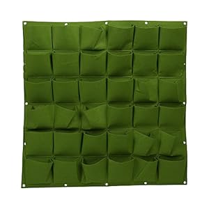 Hanging Planting Grow Bags 36 Pocket Vertical Hanging Garden Planter Plant Hanging Bags Outdoor Vertical Greening Wall Plant Grow Bags for Apartments Balconies Patios Schoolyards Rooftop (Green 36)