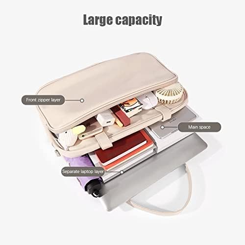 Soft PU Leather Women Laptop Bag Portable Notebook Carrying Case Briefcase Fashion Lady Travel Handbag(D) image 5