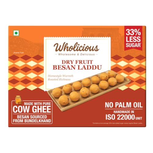 Best Indian Sweets to Make for Festive Guests 7 Wholicious Dry Fruit Besan Laddu, 180g