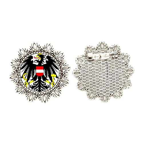 Broche de plata con emblema de Austria para lucir en trajes de eventos formales