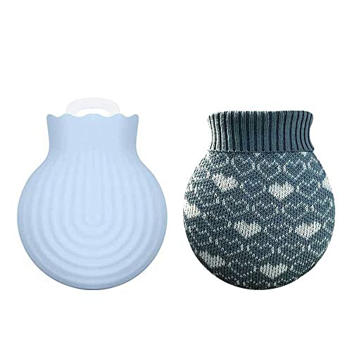 Wärmeflaschen für die Mikrowelle mit abnehmbarem weichem Strickbezug babysicheres Silikon, für Reisen, Körper, Hand, Fußwärmer, Tasche für Kinder, Mädchen Frauen Geburtstag Wärme- und Kältetherapien Cover