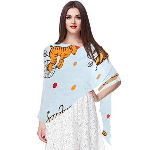 Foulard mousseline de soie chat multicolore pour vos sorties